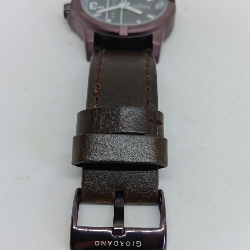 Giordano GD-50007-02 Men's 45mm Brown Multifunction Leather Strap Watch NEW BATT - Picture 9 of 12
